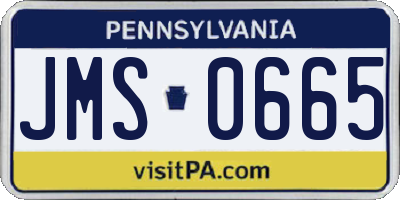 PA license plate JMS0665