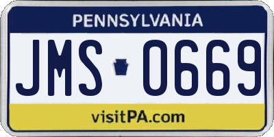 PA license plate JMS0669