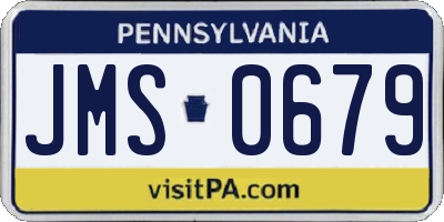 PA license plate JMS0679