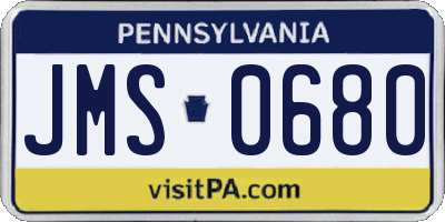 PA license plate JMS0680
