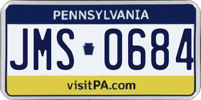 PA license plate JMS0684
