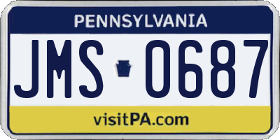 PA license plate JMS0687