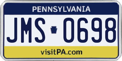 PA license plate JMS0698
