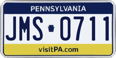 PA license plate JMS0711