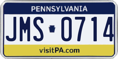 PA license plate JMS0714