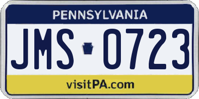 PA license plate JMS0723