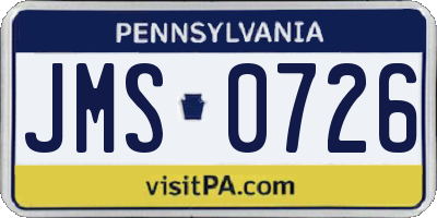 PA license plate JMS0726