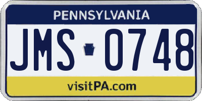 PA license plate JMS0748