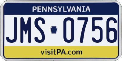 PA license plate JMS0756