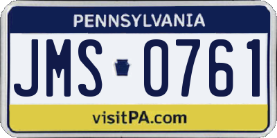 PA license plate JMS0761