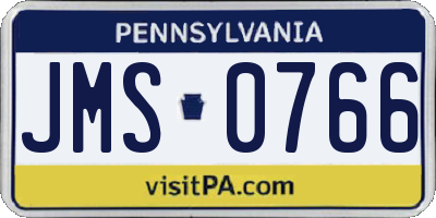 PA license plate JMS0766