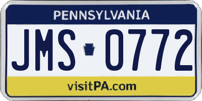 PA license plate JMS0772