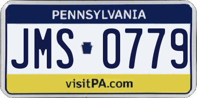 PA license plate JMS0779