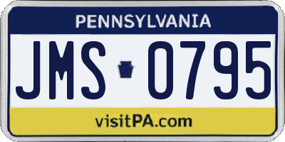 PA license plate JMS0795