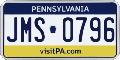 PA license plate JMS0796