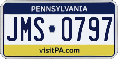 PA license plate JMS0797