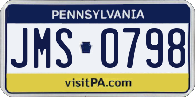 PA license plate JMS0798