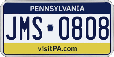 PA license plate JMS0808