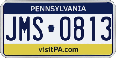 PA license plate JMS0813