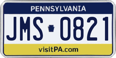 PA license plate JMS0821
