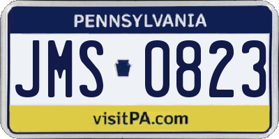 PA license plate JMS0823