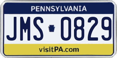 PA license plate JMS0829