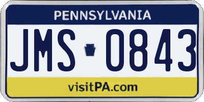 PA license plate JMS0843