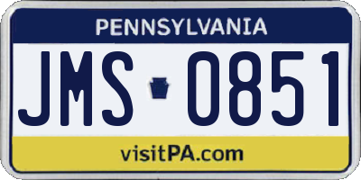 PA license plate JMS0851