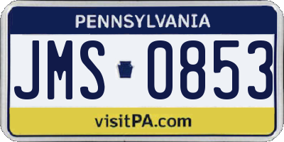 PA license plate JMS0853