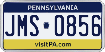 PA license plate JMS0856