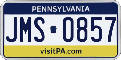 PA license plate JMS0857