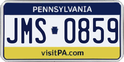 PA license plate JMS0859