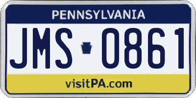 PA license plate JMS0861