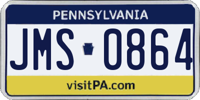 PA license plate JMS0864
