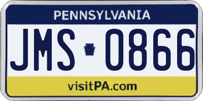 PA license plate JMS0866