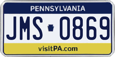 PA license plate JMS0869