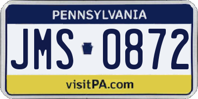 PA license plate JMS0872