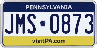 PA license plate JMS0873