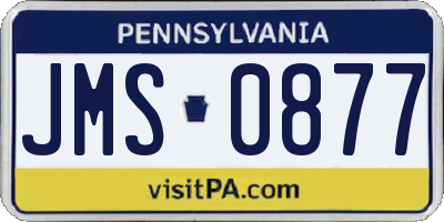 PA license plate JMS0877