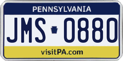 PA license plate JMS0880