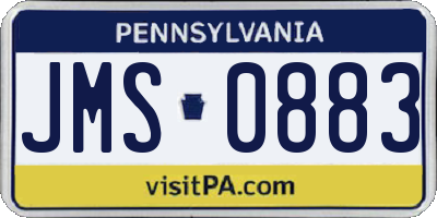 PA license plate JMS0883