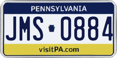 PA license plate JMS0884