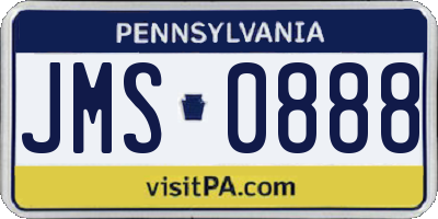 PA license plate JMS0888