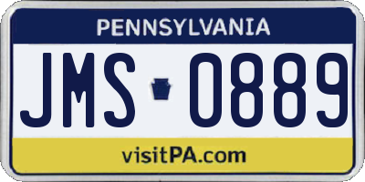PA license plate JMS0889