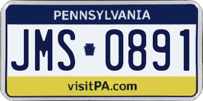 PA license plate JMS0891
