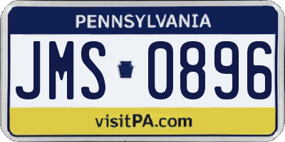 PA license plate JMS0896