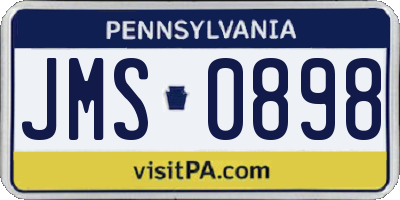 PA license plate JMS0898