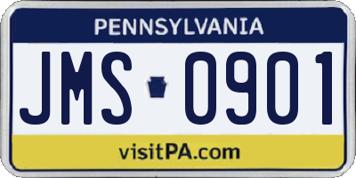 PA license plate JMS0901