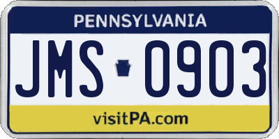 PA license plate JMS0903