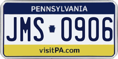 PA license plate JMS0906